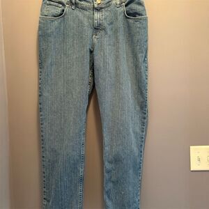 Riders by Lee Women's Size 16 Blue Pinstripe Straight Jeans